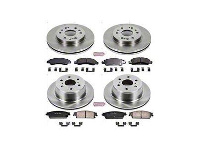 PowerStop OE Replacement 6-Lug Brake Rotor and Pad Kit; Front and Rear (07-13 Sierra 1500 w/ Rear Disc Brakes)