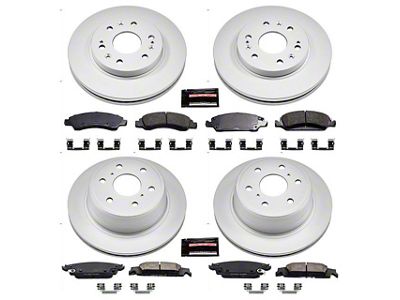 PowerStop Z17 Evolution Plus 6-Lug Brake Rotor and Pad Kit; Front and Rear (15-20 Tahoe, Excluding Police)