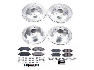 PowerStop Z23 Evolution Sport 6-Lug Brake Rotor and Pad Kit; Front and Rear (15-20 Tahoe, Excluding Police)