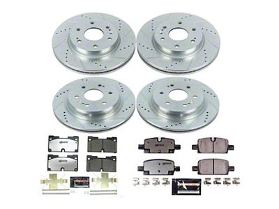 PowerStop Z36 Extreme Truck and Tow 6-Lug Brake Rotor and Pad Kit; Front and Rear (19-23 Silverado 1500)