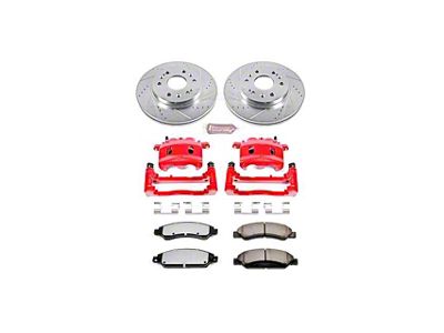 PowerStop Z36 Extreme Truck and Tow 6-Lug Brake Rotor, Pad and Caliper Kit; Front (05-06 Silverado 1500 w/ Rear Drum Brakes)