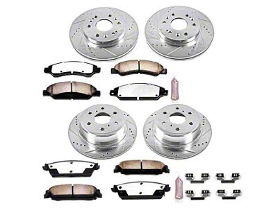 PowerStop Z36 Extreme Truck and Tow 6-Lug Brake Rotor and Pad Kit; Front and Rear (2007 Tahoe)
