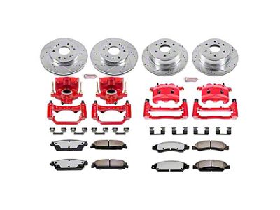 PowerStop Z36 Extreme Truck and Tow 6-Lug Brake Rotor, Pad and Caliper Kit; Front and Rear (2007 Tahoe)