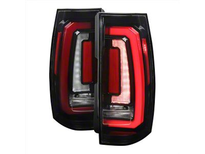 LED Sequential Turn Signal Tail Lights; Gloss Black Housing; Clear Lens (07-14 Yukon)