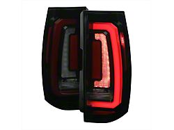 LED Sequential Turn Signal Tail Lights; Jet Black Housing; Smoked Lens (07-14 Tahoe)
