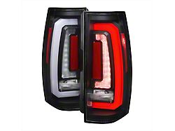 LED Sequential Turn Signal Tail Lights; Matte Black Housing; Clear Lens (07-14 Tahoe)