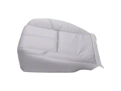 Replacement Bottom Seat Cover; Driver Side; Titanium/Gray Leather (07-13 Silverado 1500)