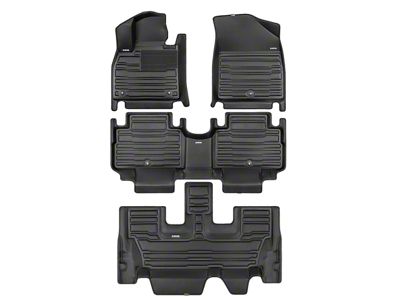 Custom Front, Rear and Third Row Floor Mats; Black (21-23 Tahoe w/ Third Row Seats)