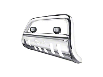 Vanguard Off-Road Bull Bar with 2.50-Inch LED Cube Lights; Stainless Steel (07-14 Sierra 2500 HD)