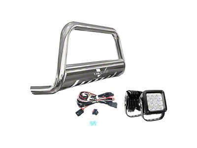 Vanguard Off-Road Bull Bar with 4.50-Inch LED Cube Lights; Stainless Steel (15-20 Tahoe)
