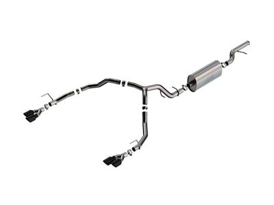 Borla Touring Dual Exhaust System with Black Chrome Tips; Rear Exit (21-23 5.3L Tahoe Premier)