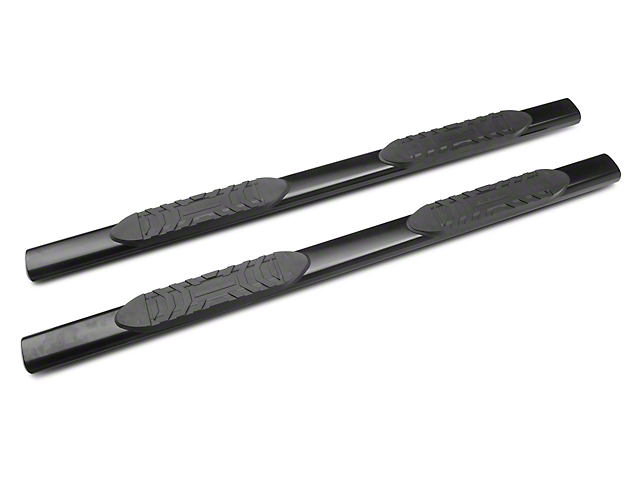 Barricade 5-Inch Oval Straight End Side Step Bars; Black (15-20 Colorado/Canyon Crew Cab)