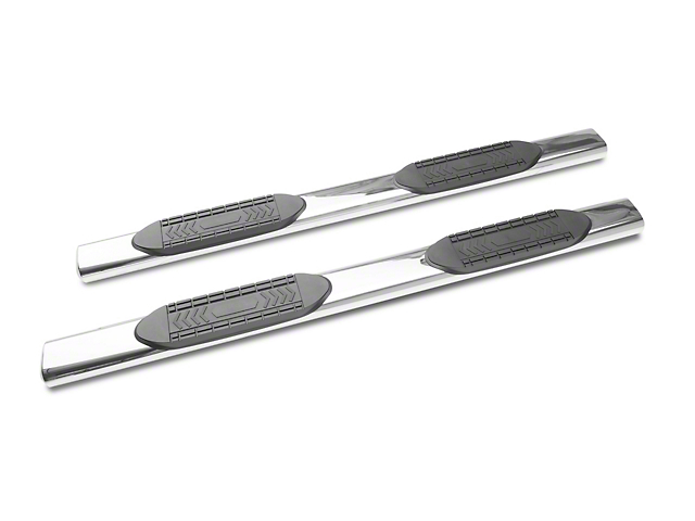 Barricade 5-Inch Oval Straight End Side Step Bars; Stainless Steel (15-20 Colorado/Canyon Extended Cab)
