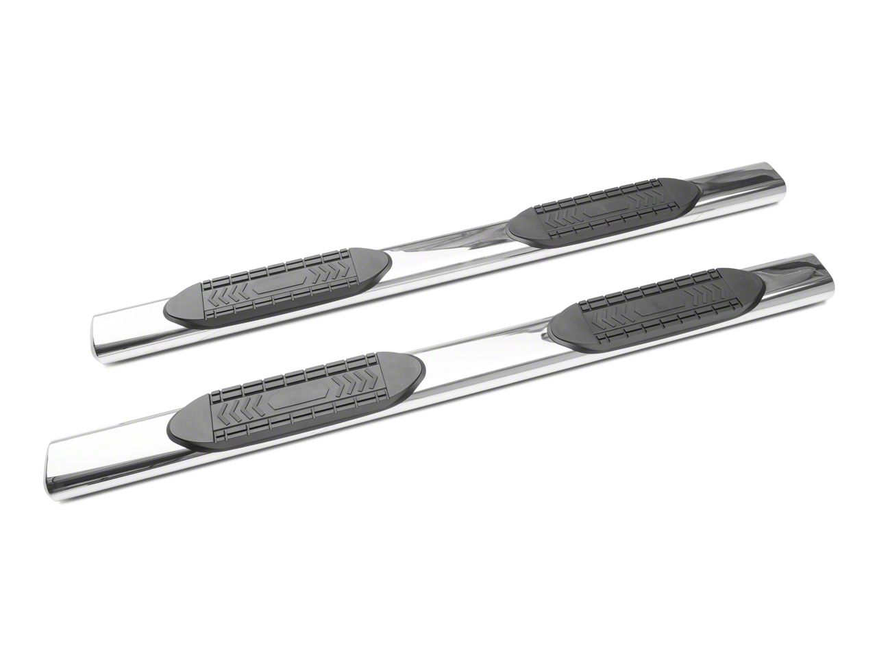 Barricade 6-Inch Oval Straight End Side Step Bars; Stainless Steel (15-22 Colorado Extended Cab)