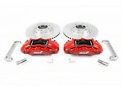 Alcon 6-Piston Front Big Brake Kit with 350x34mm Slotted Rotors; Red Calipers (19-23 Ranger)