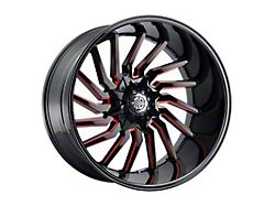 Xtreme Forged XF-16 Midnight Black Red Milled 6-Lug Wheel; 20x10; -25mm Offset (15-20 F-150)