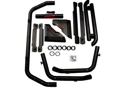 Gladiator Roll Bar with 5.30-Inch Black Round Flood LED Lights; Black (19-23 Ranger)