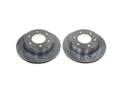 PowerStop Evolution Cross-Drilled and Slotted 6-Lug Rotors; Rear Pair (19-23 Ranger)