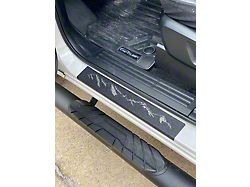 Front Door Sill Protection with Mountain Logo; Black (19-23 Ranger SuperCrew)