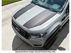 Dual Hood Stripes; Carbon Fiber with Gloss Black Pinstripe (19-23 Ranger)