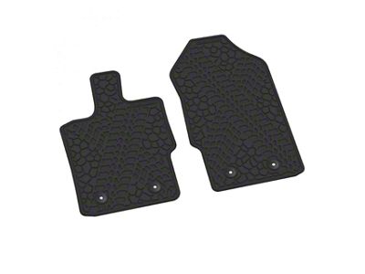 FLEXTREAD Factory Floorpan Fit Tire Tread/Scorched Earth Scene Front Floor Mats; Black (19-23 Ranger)
