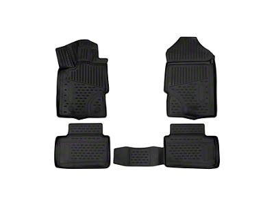 OMAC All Weather Molded 3D Front and Rear Floor Liners; Black (19-23 Ranger SuperCab)