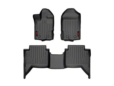 Rough Country Heavy Duty Front and Rear Floor Mats; Black (19-23 Ranger SuperCrew)