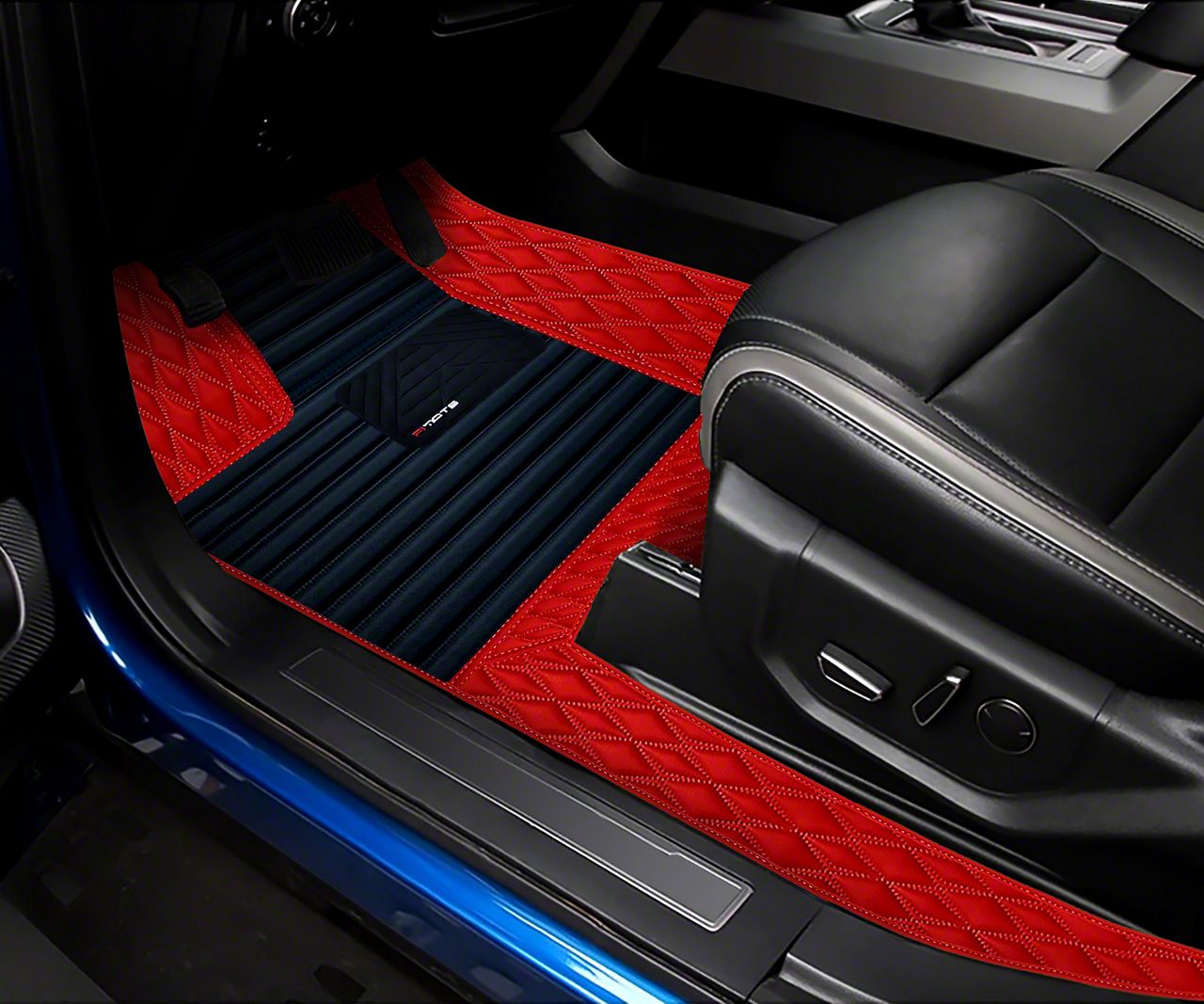 Ranger F1 Hybrid Front and Rear Floor Mats; Full Red (1923 Ranger SuperCab) Free Shipping