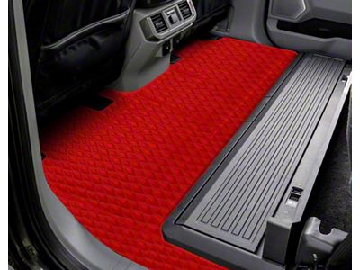 Single Layer Diamond Front and Rear Floor Mats; Full Red (19-23 Ranger SuperCab)