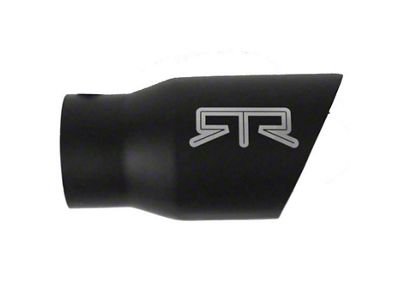 RTR Angled Rolled Edge Exhaust Tip; 4-Inch; Black (19-23 Ranger)