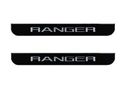 Front Door Sill Protection with Ranger Logo; Black Platinum (19-23 Ranger)
