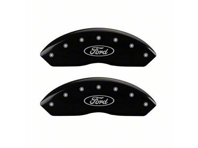 MGP Black Caliper Covers with Ford Oval Logo; Front and Rear (19-23 Ranger)