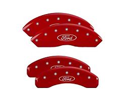 MGP Red Caliper Covers with Ford Oval Logo; Front and Rear (19-23 Ranger)