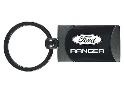 Ranger Two-Tone Rectangular Key Fob; Gunmetal