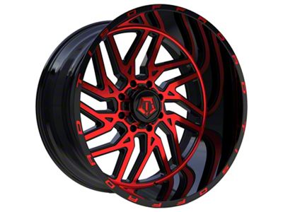 TIS 544MBR Gloss Black with Red Tint Accent 6-Lug Wheel; 22x12; -44mm Offset (19-23 Sierra 1500)