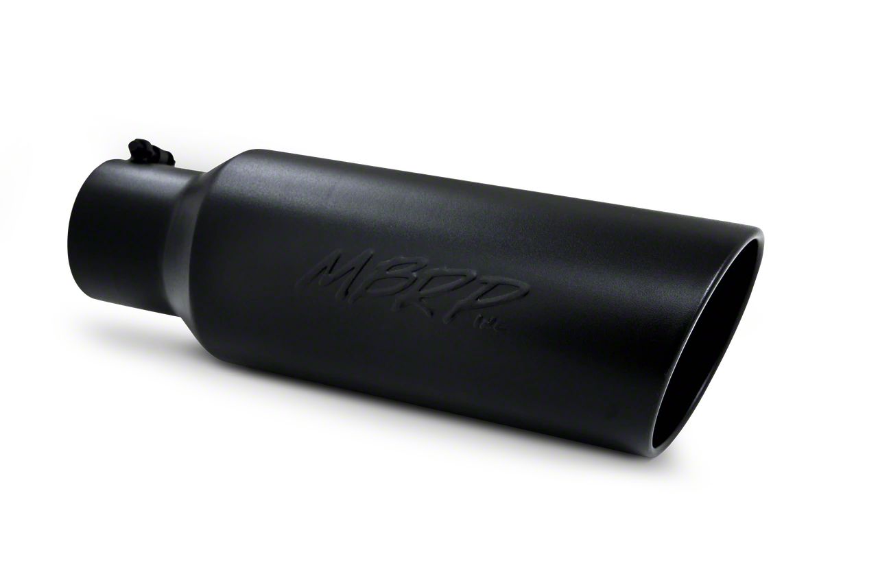 MBRP F-250 Super Duty 6-Inch Black Angled Rolled End Exhaust Tip; 4 ...