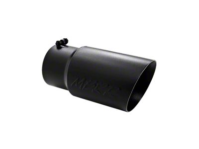 MBRP Angled Cut Dual Wall Exhaust Tip; 6-Inch; Black (Fits 5-Inch Tailpipe)