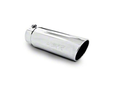 MBRP Angled Cut Rolled End Exhaust Tip; 6-Inch; Polished (Fits 5-Inch Tailpipe)