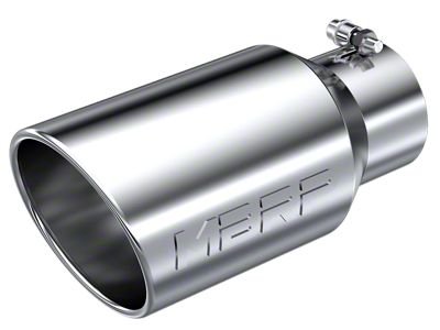 MBRP Angled Cut Rolled End Exhaust Tip; 6-Inch; Polished (Fits 4-Inch Tailpipe)