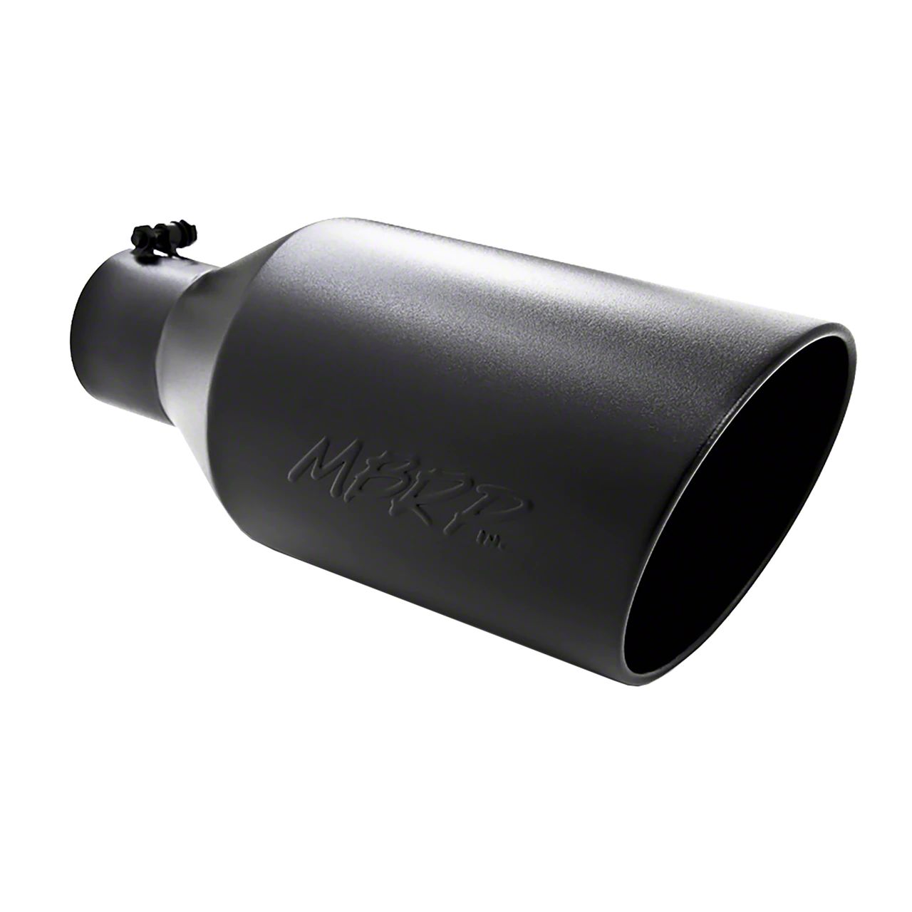 MBRP RAM 2500 8-Inch Black Angled Rolled End Exhaust Tip; 4-Inch ...