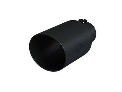 MBRP Angled Cut Rolled End Exhaust Tip; 8-Inch; Black (Fits 5-Inch Tailpipe)