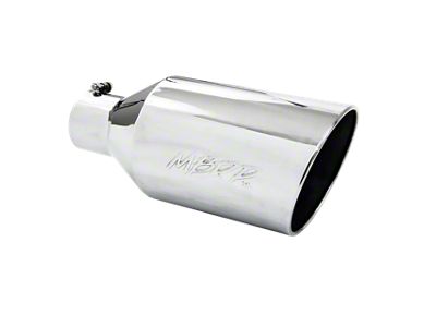 MBRP Angled Cut Rolled End Exhaust Tip; 8-Inch; Polished (Fits 4-Inch Tailpipe)