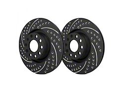 SP Performance Double Drilled and Slotted 6-Lug Rotors with Black Zinc Plating; Front Pair (19-23 Ranger)