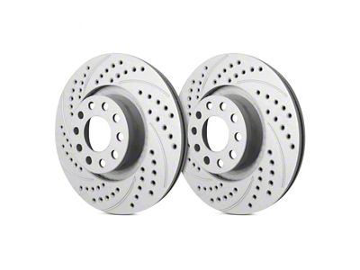 SP Performance Double Drilled and Slotted 6-Lug Rotors with Gray ZRC Coating; Rear Pair (19-23 Ranger)