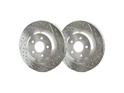 SP Performance Double Drilled and Slotted 6-Lug Rotors with Silver Zinc Plating; Front Pair (19-23 Ranger)