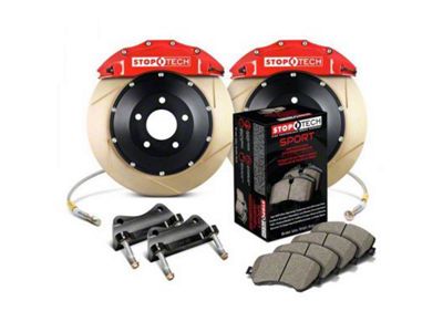StopTech ST-60 Performance Slotted Coated 2-Piece Rear Big Brake Kit; Red Calipers (07-20 Yukon)