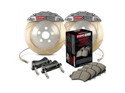 StopTech ST-60 Trophy Sport Slotted Coated 2-Piece Front Big Brake Kit with 380x35mm Rotors; Silver Calipers (07-14 Yukon)