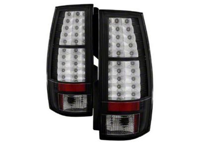 LED Tail Lights; Black Housing; Clear Lens (07-14 Yukon, Excluding Hybrid)