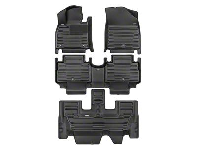 Custom Front, Rear and Third Row Floor Mats; Black (21-23 Yukon w/ Third Row Seats)