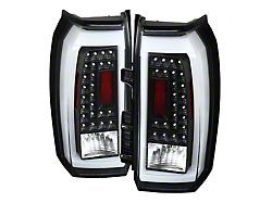 LED Tail Lights; Matte Black Housing; Clear Lens (15-20 Yukon)